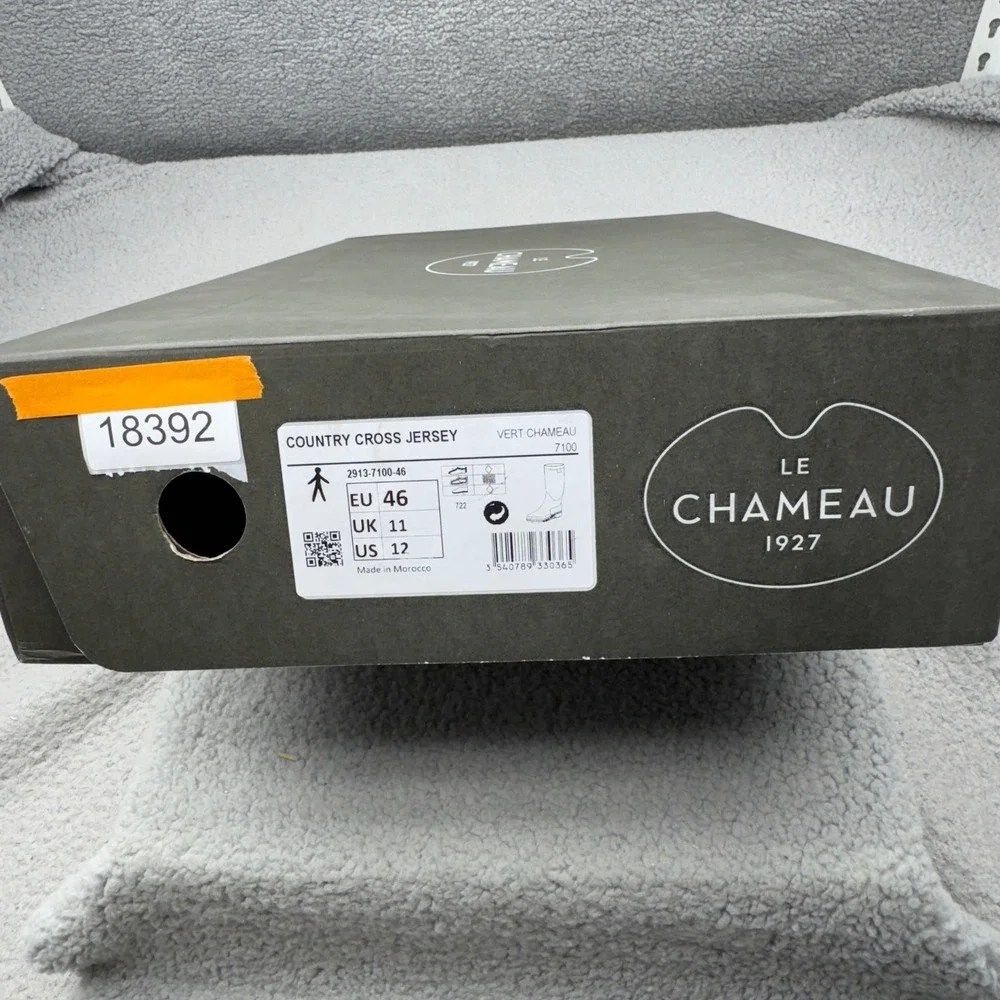 Le Chameau Country Cross Jersey Mens 12 Green Waterproof Rubber Wellington Boots